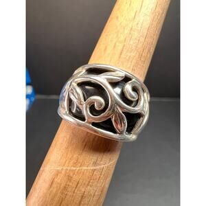 Vintage sterling silver black onyx ring size 5